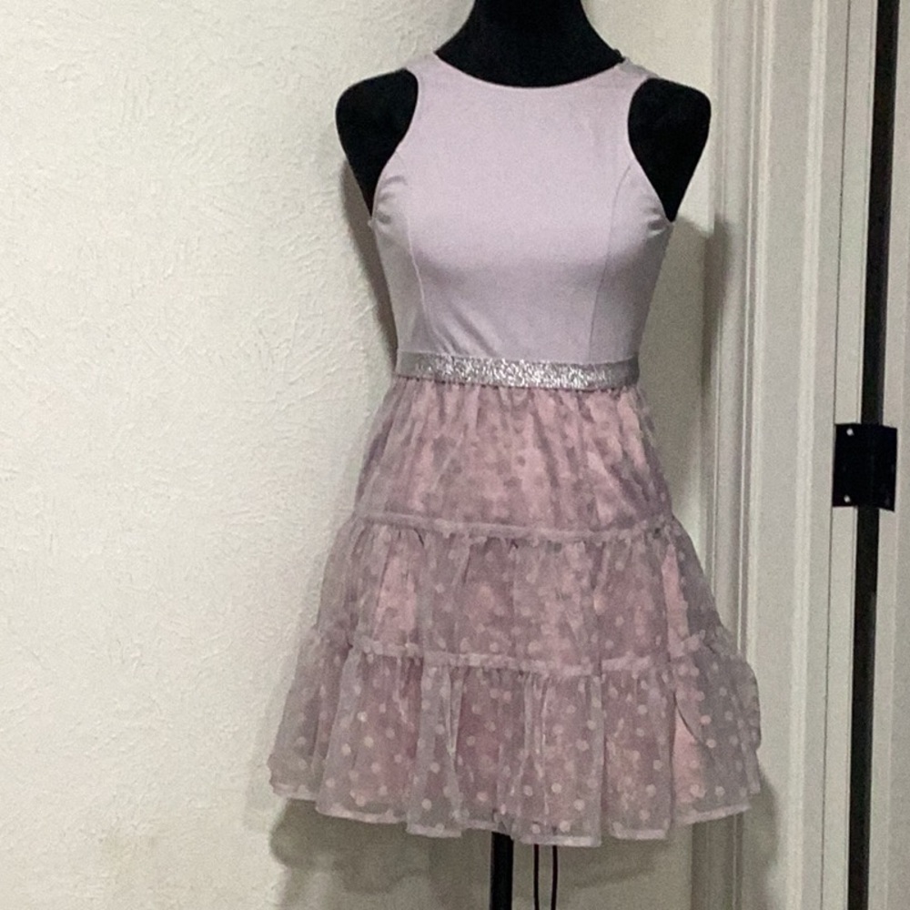 Nordstrom Kids Elegant Pink Sleeveless Dress with Silver Belt